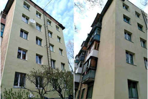 У Солом’янському районі триває капремонт фасадів будинків